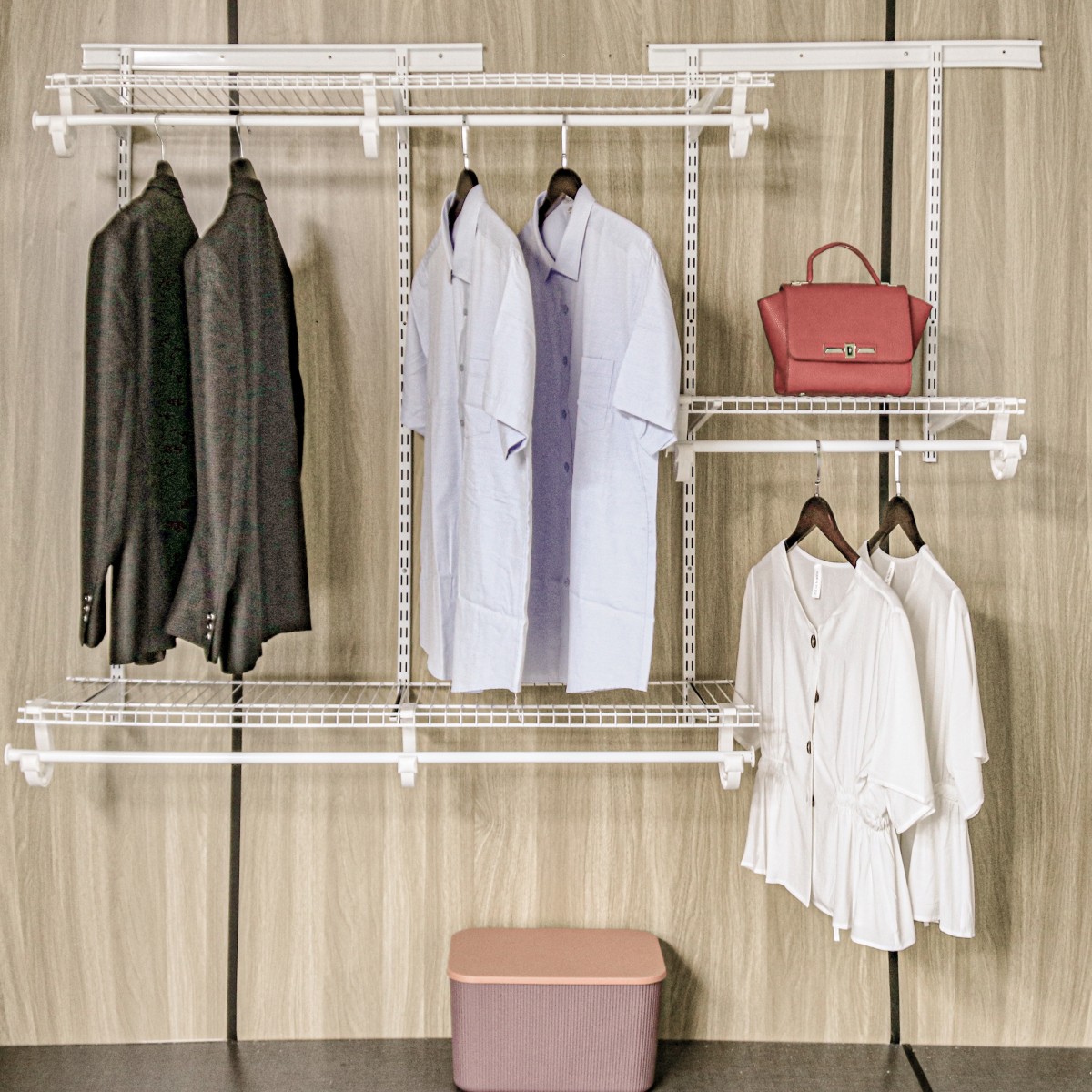 QUT4-6 Metal Wire Shelf Closet Wardrobe Organizer