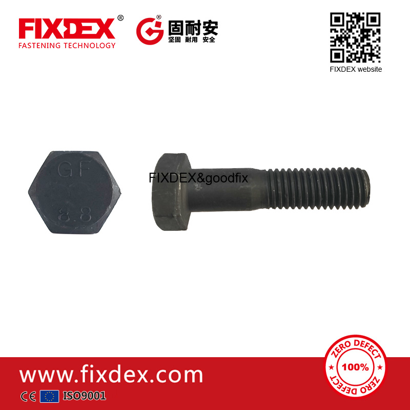 8.8 grade black zinc plated hex bolt din931