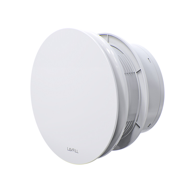 Shutter mounted circular small exhaust fan round