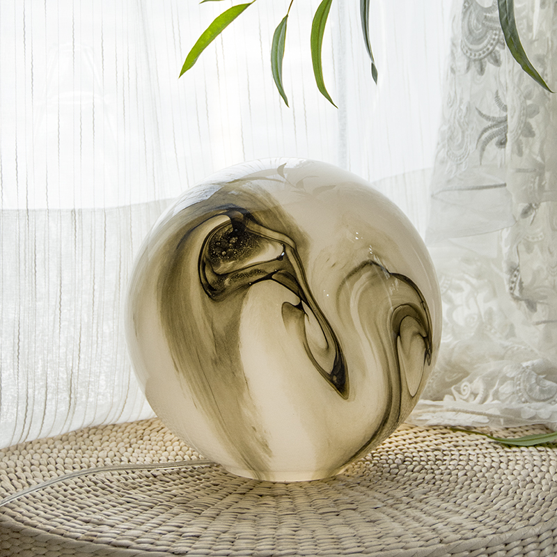 Art color glass decorative lighting handmade spherical/oval G12-22/TL12/GJ17-20 Black-White Agate