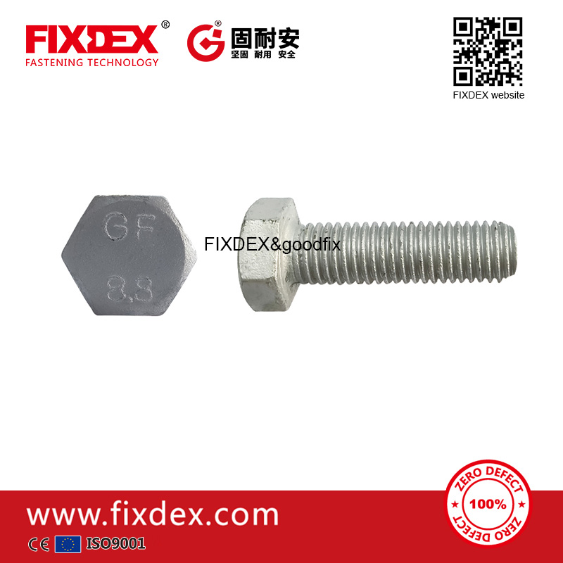 8.8 grade hot dip galvanized hex bolt