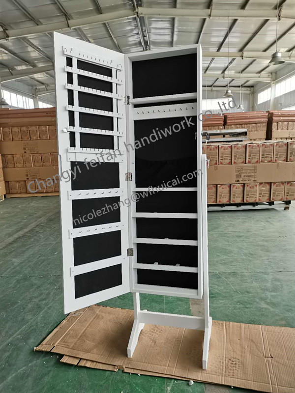 HUICAI Jewelry Cheval and Armoire Mirror organizer with key lock for make up