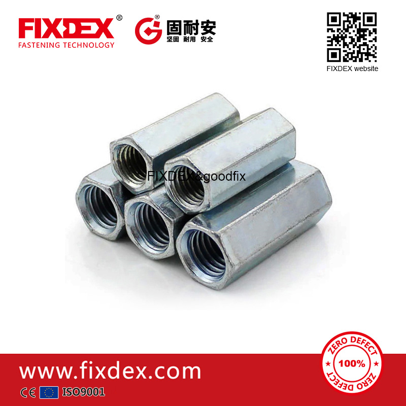 Long Rod Coupling Hex Nut Connector Zinc Plated