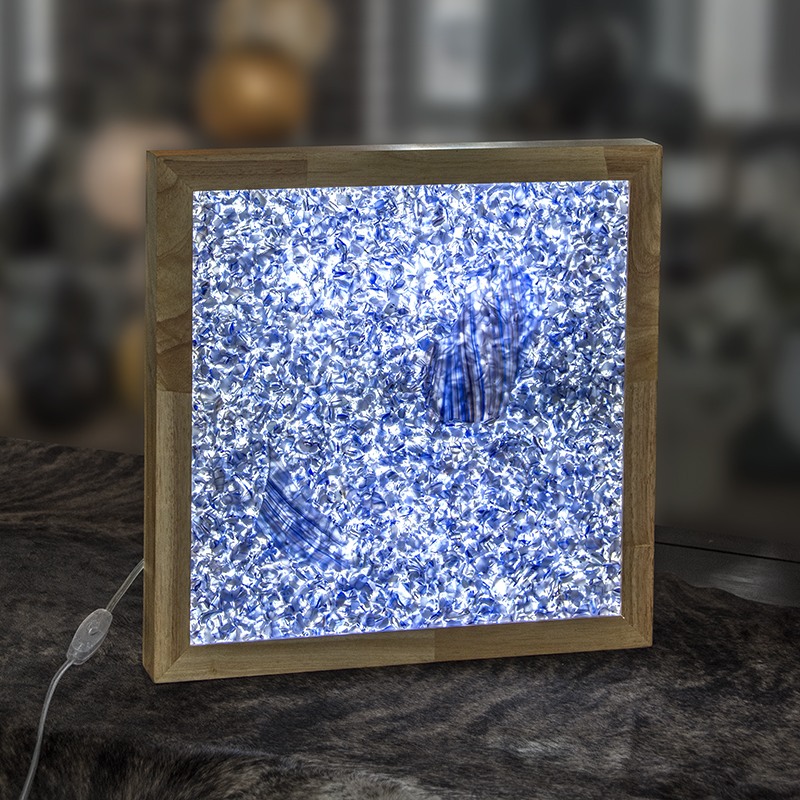 Art color glass decorative lighting handmade Cobalt blue Fused Glass Panel lamp