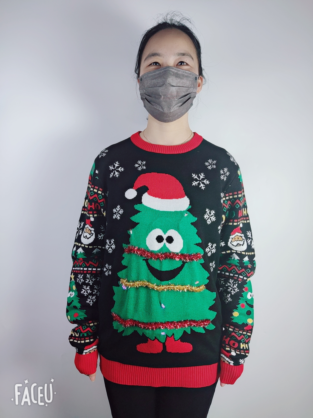 Unsex Round neck LED Christmas knit sweater
