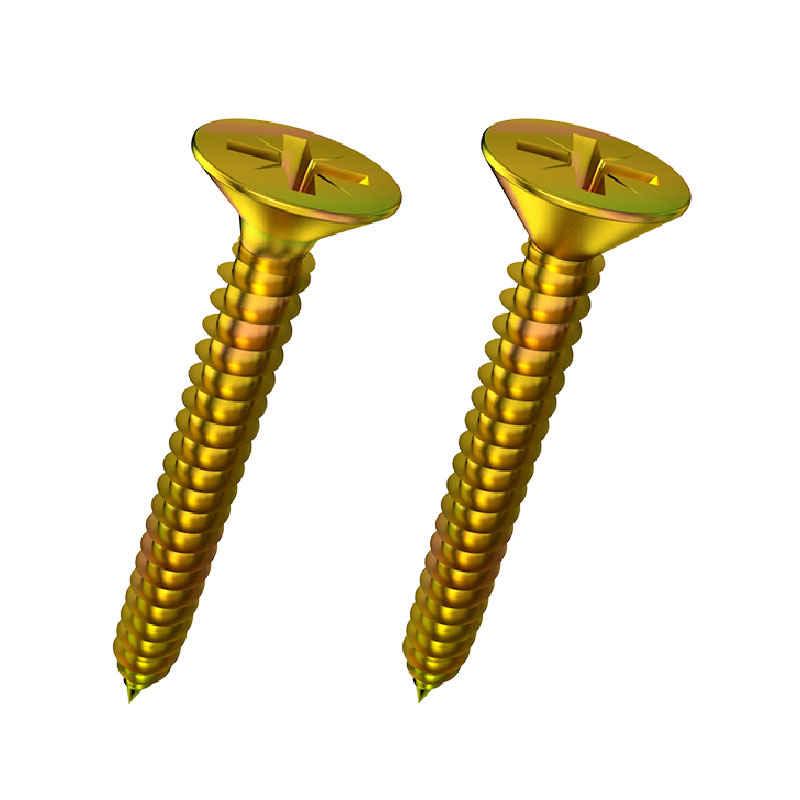 Chipboard Screw Pozi Drive Double Countersunk Head White Blue Yellow Zinc Plated