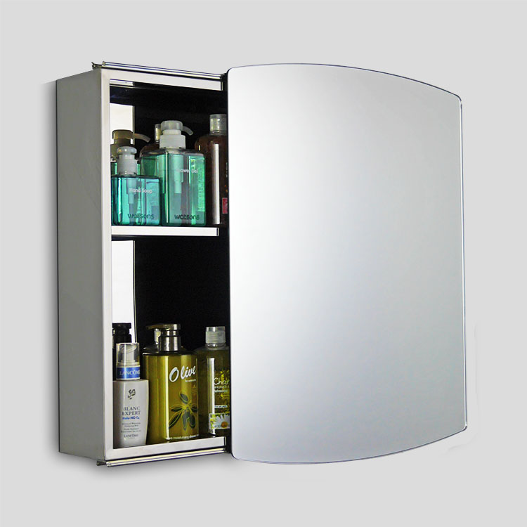 Stainless steel cabinet with sliding mirror door