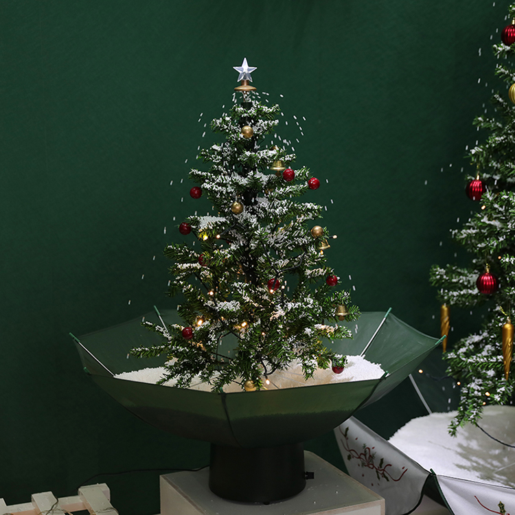 140cm 5cm 170cm 190cm 210cm Snowing christmas tree with umbrella base