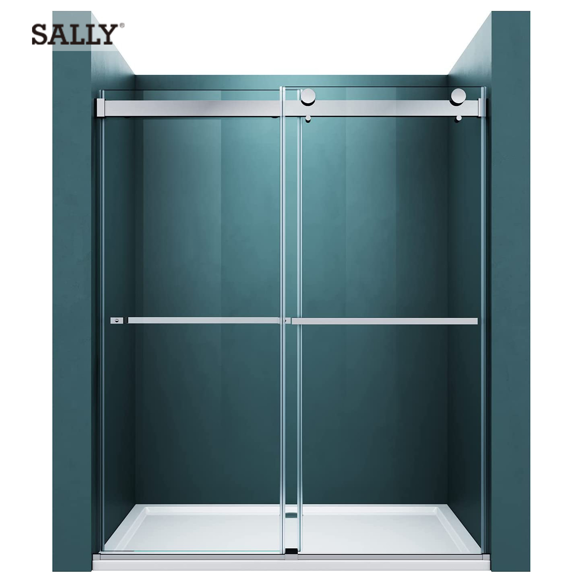 56" - 60" W x 76" H Double Sliding Frameless Shower Door