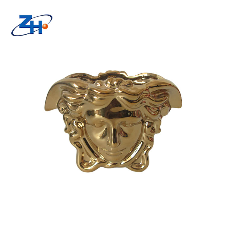 Electroplated ceramic angel shaped flower pot