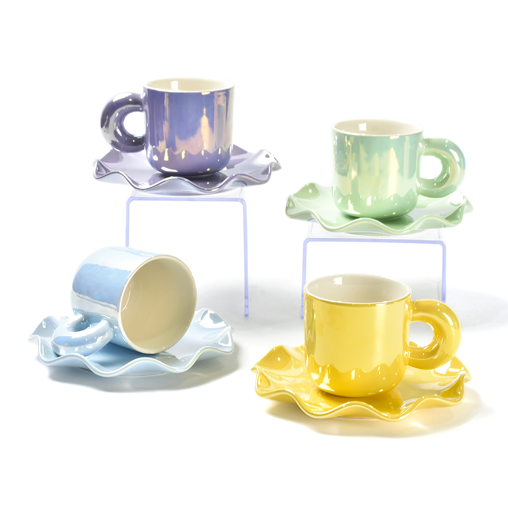 Pearl glaze cup and saucer