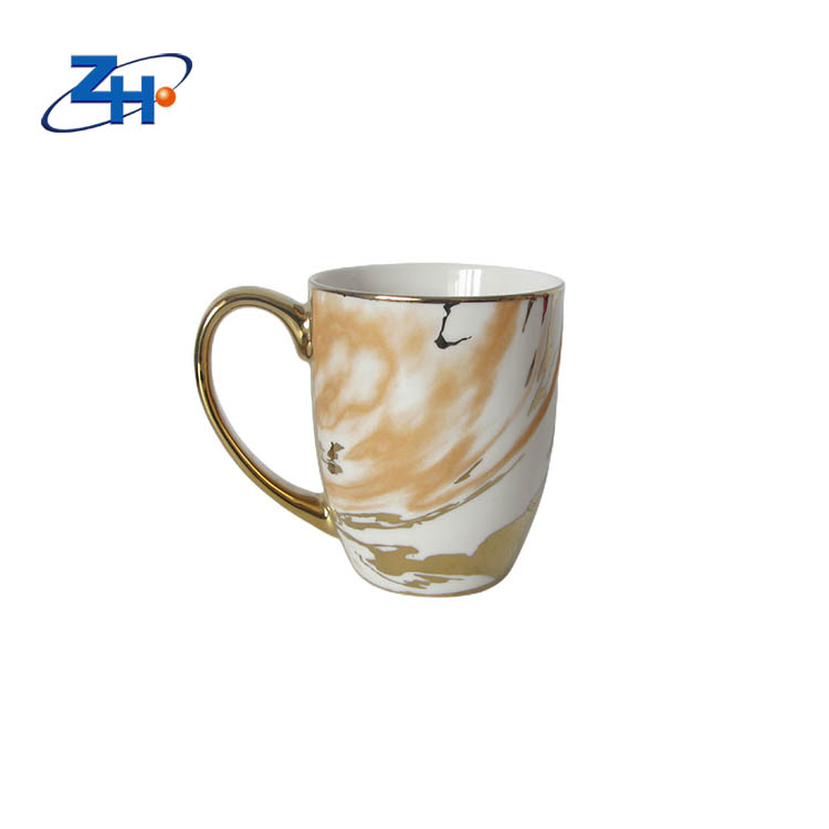 Nordic style electroplating Italy coffee mug, electroplate gold color handle mug