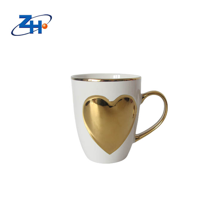 New products belly shaped mug with embossed heart shape logo