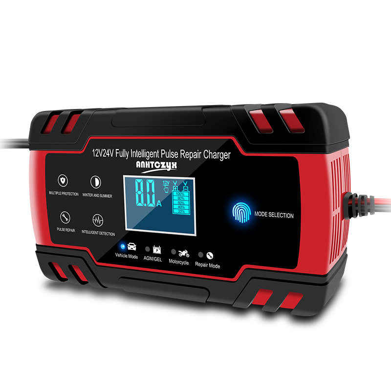 Car Battery Charger 12V/24V Digital for SUV LCD Display Car Battery Charger for GEL WET AGM Battery