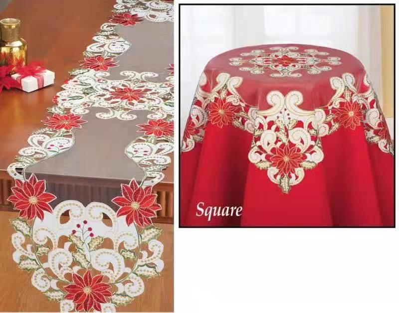 Embroidery table cloth
