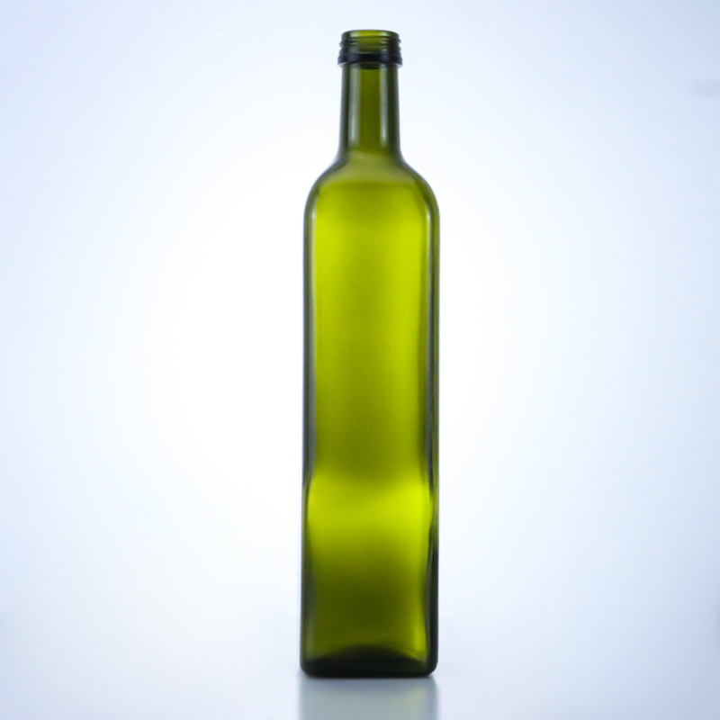 300ml 500ml 750ml Olive Oil Glass Bottle Square Green Kitchen Oil With Screw Cap