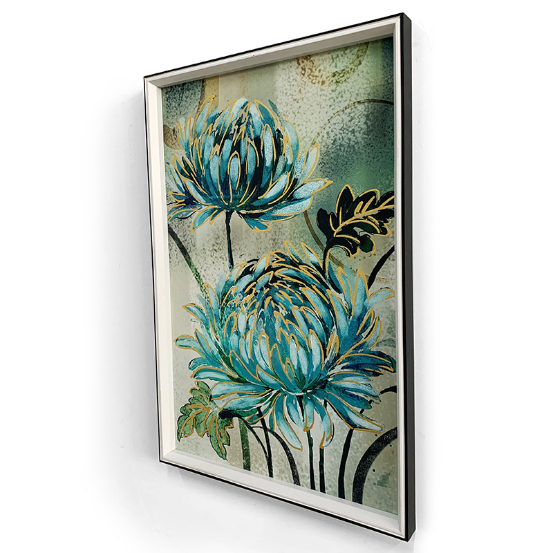 Double color framed art with foil canvas Prints Wall Framed Art