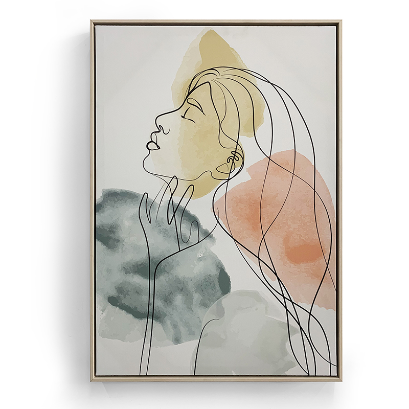 Hot sell girl canvas wall art, floating frame canvas, framed canvas, canvas art