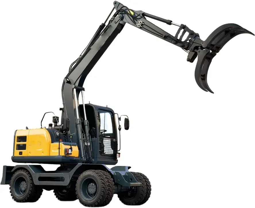 XVW-80 with log grapple Wheel Excavators Small Forestry Excavator