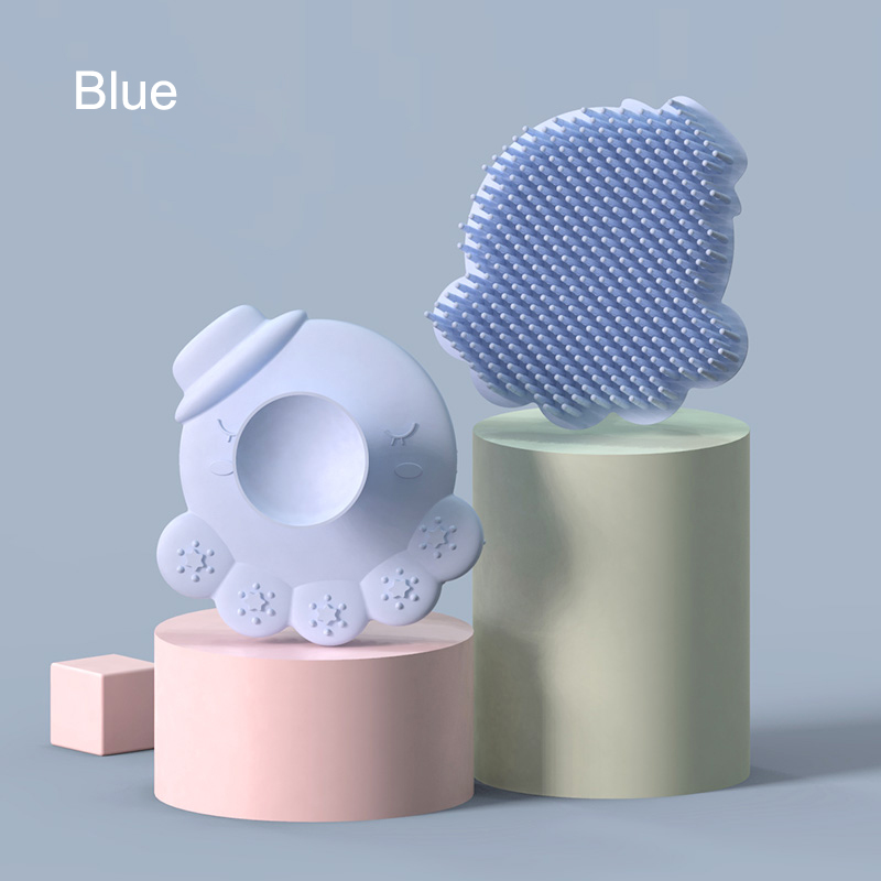 Octopus Shape Baby Shampoo Brush Portable Silicone Toddler Bath Hair Brush Children Scalp Massager