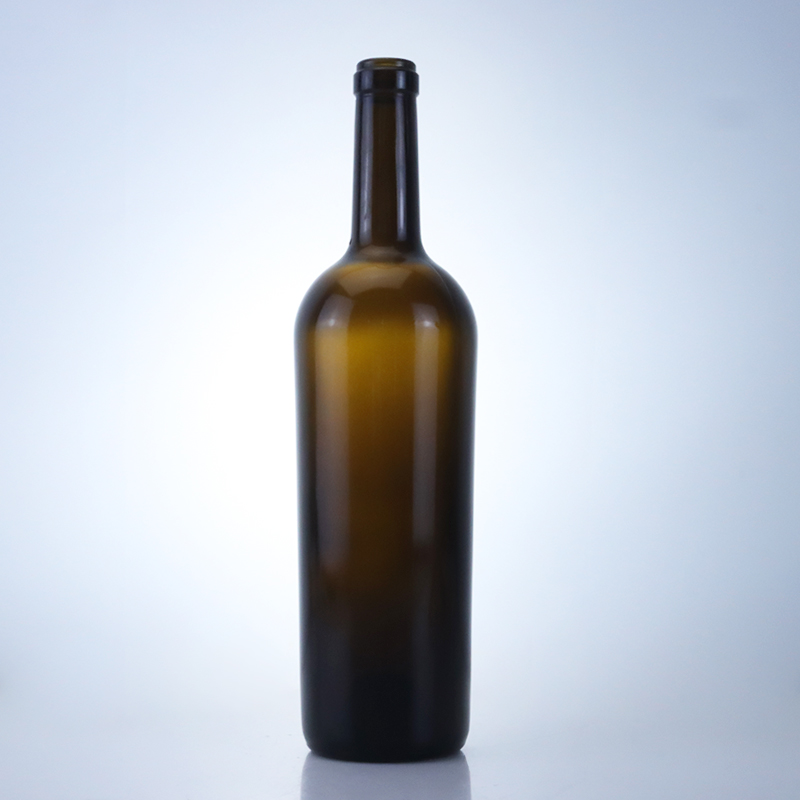 Top Grade Dark Amber Round Red Wine Glass Bottle 750ml Glass Bottle With Custom Logo
