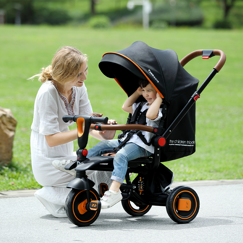 童帅天下TX-019 children tricycle，baby stroller，foldable，sit and lie，removeable handra