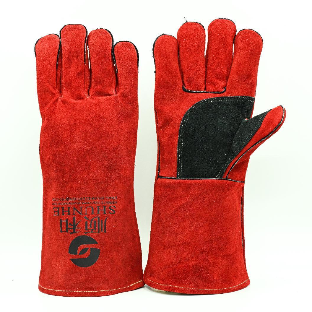 Cow split leather welding gloves