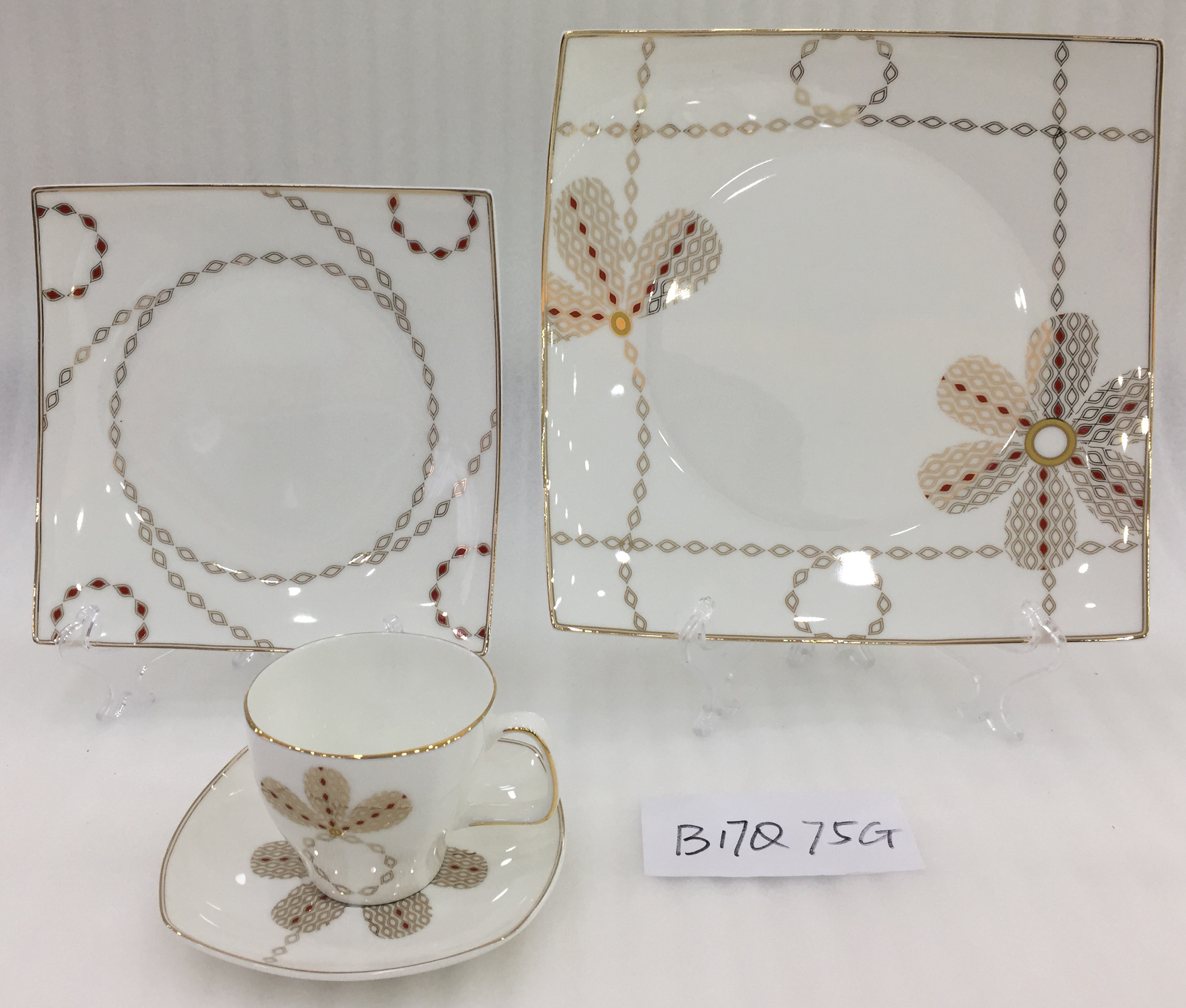 square shape bone china dinner set