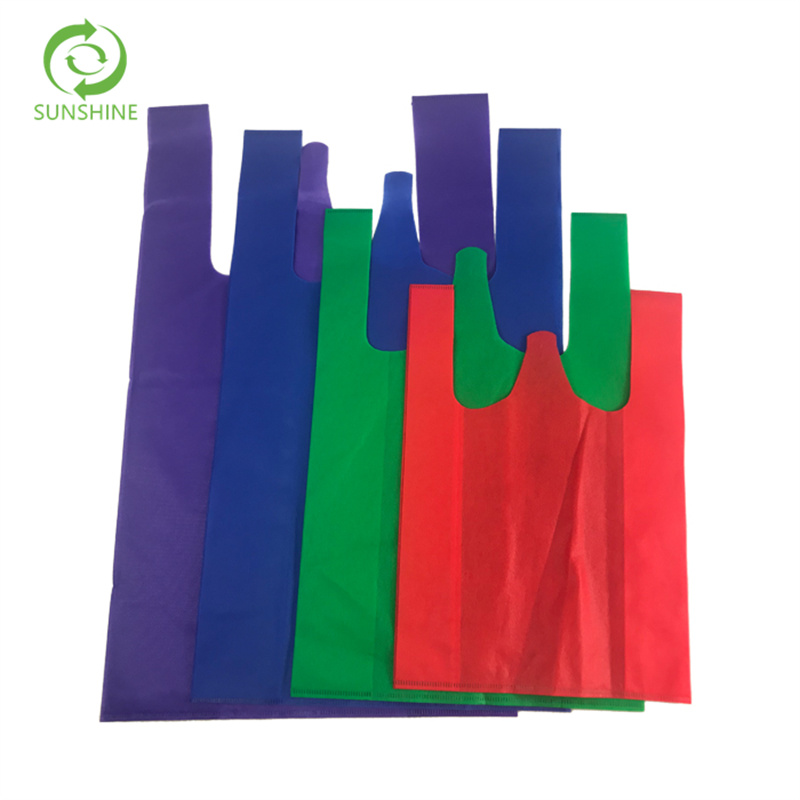 30gsm 40 Gsm 50gsm Nonwoven Fabric T Shirt Bag W Cut Nonwoven Bag,Nonwoven Spunbond T Shirt Bag