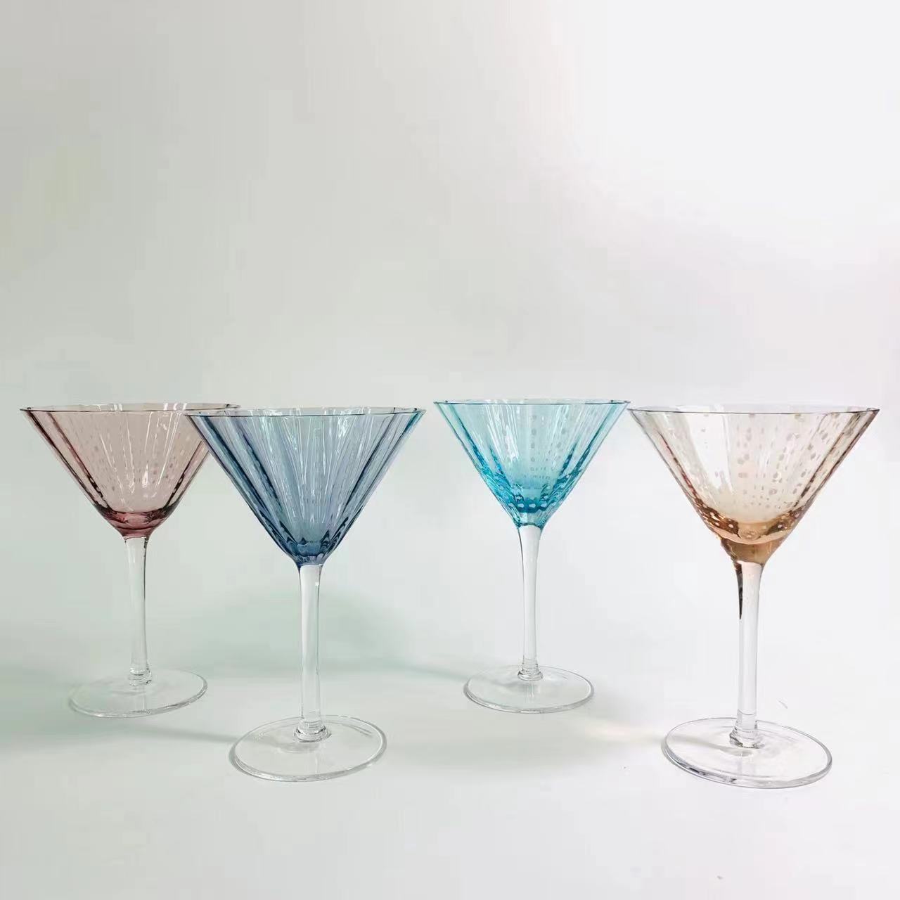 Solid color with white dot martini glass