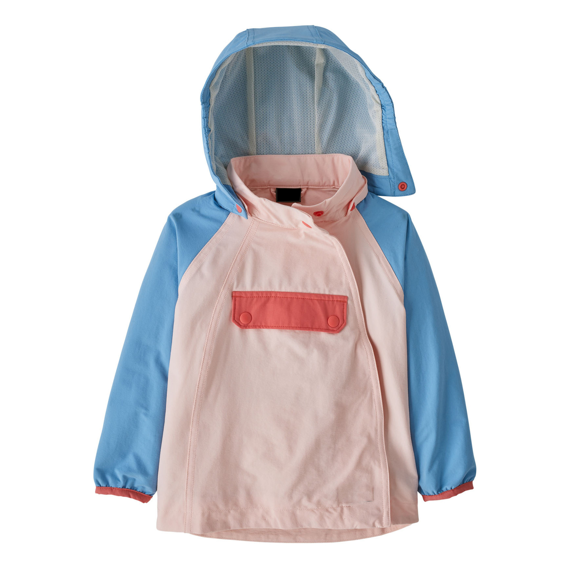 Baby girl Anorak blue green kids windbreaker with removebale hood