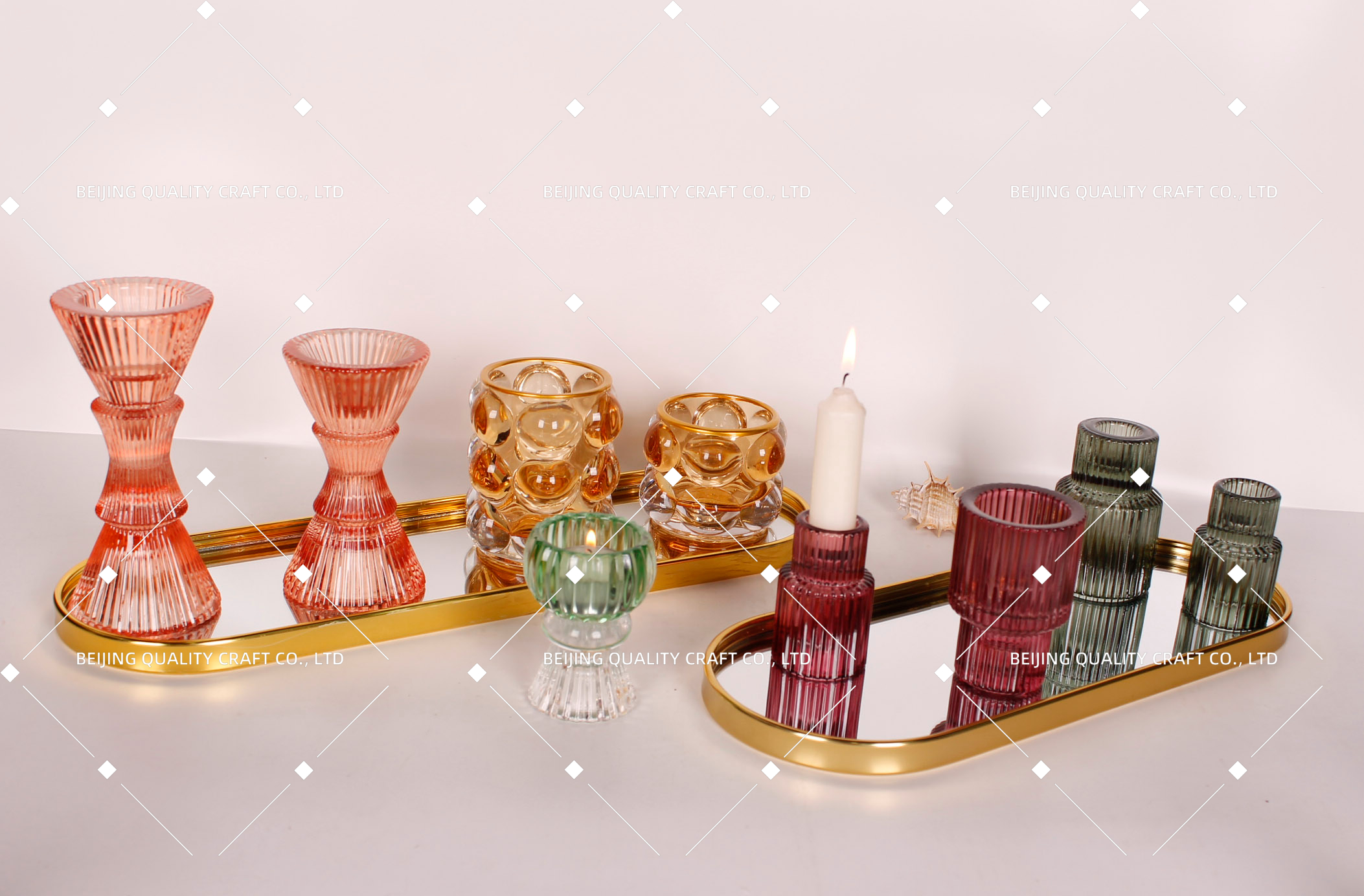 Quality, glass candleholder, glass crafts
