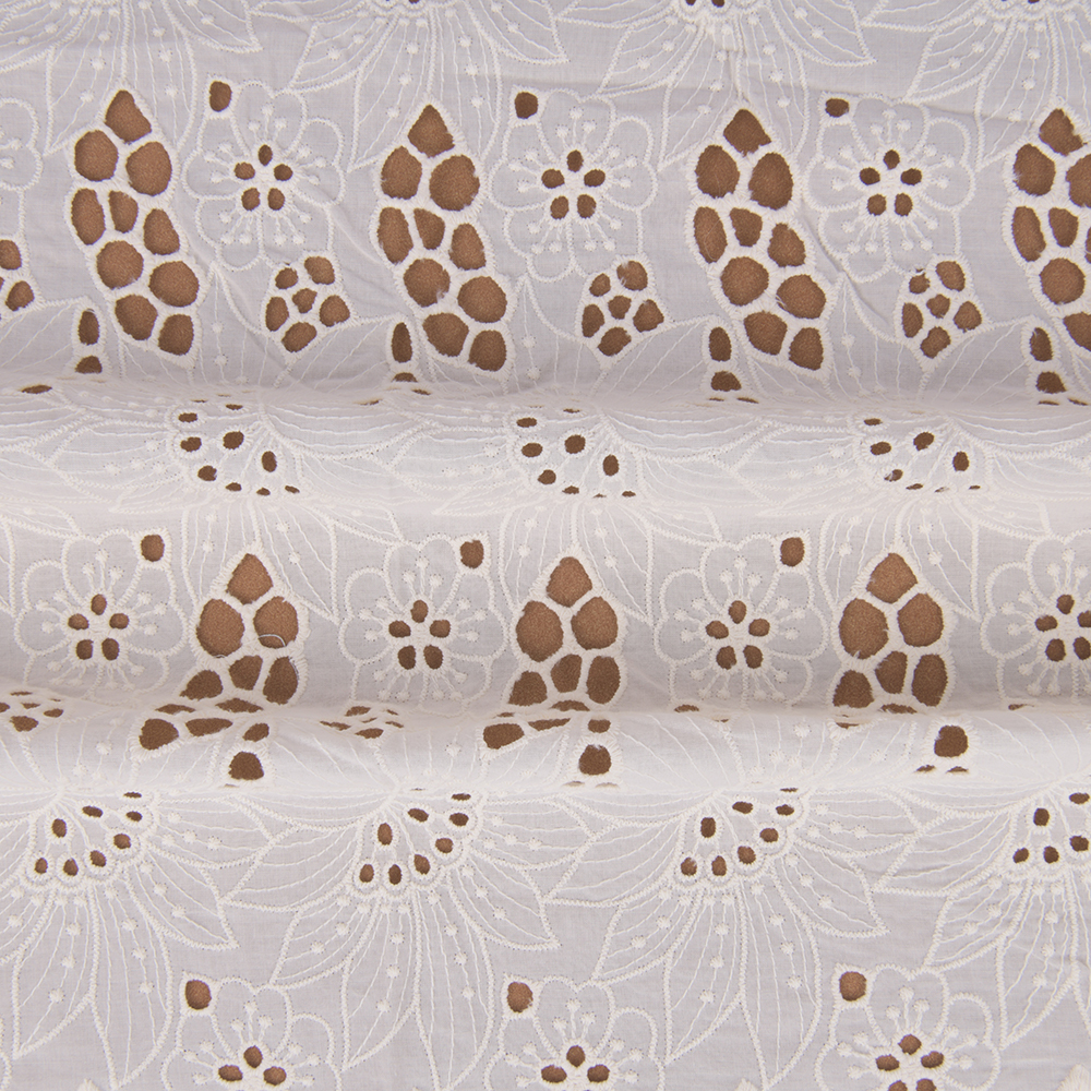 Eyelet Embroidery Cotton Lace Fabric for Dress