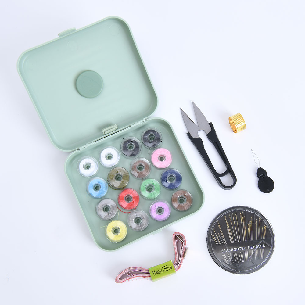 Beginners Sewing Thread Needle Threader Scissors Kit