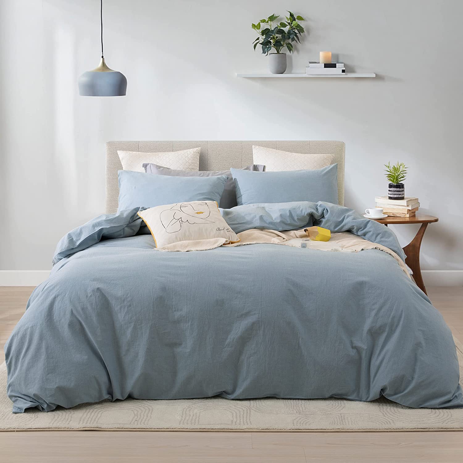 100% washed cotton fabric bedding set