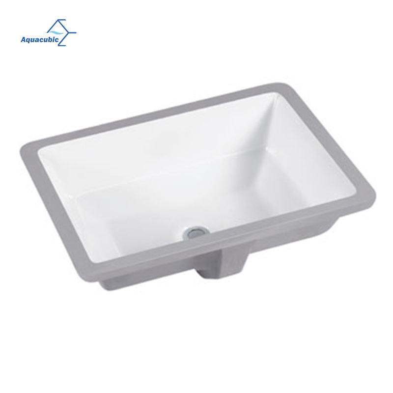 Aquacubic Modern Design Household Undermount Bathroom Ceramic Sink