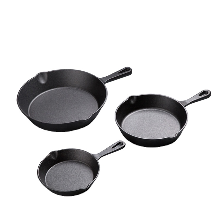 Cast iron fry pan set