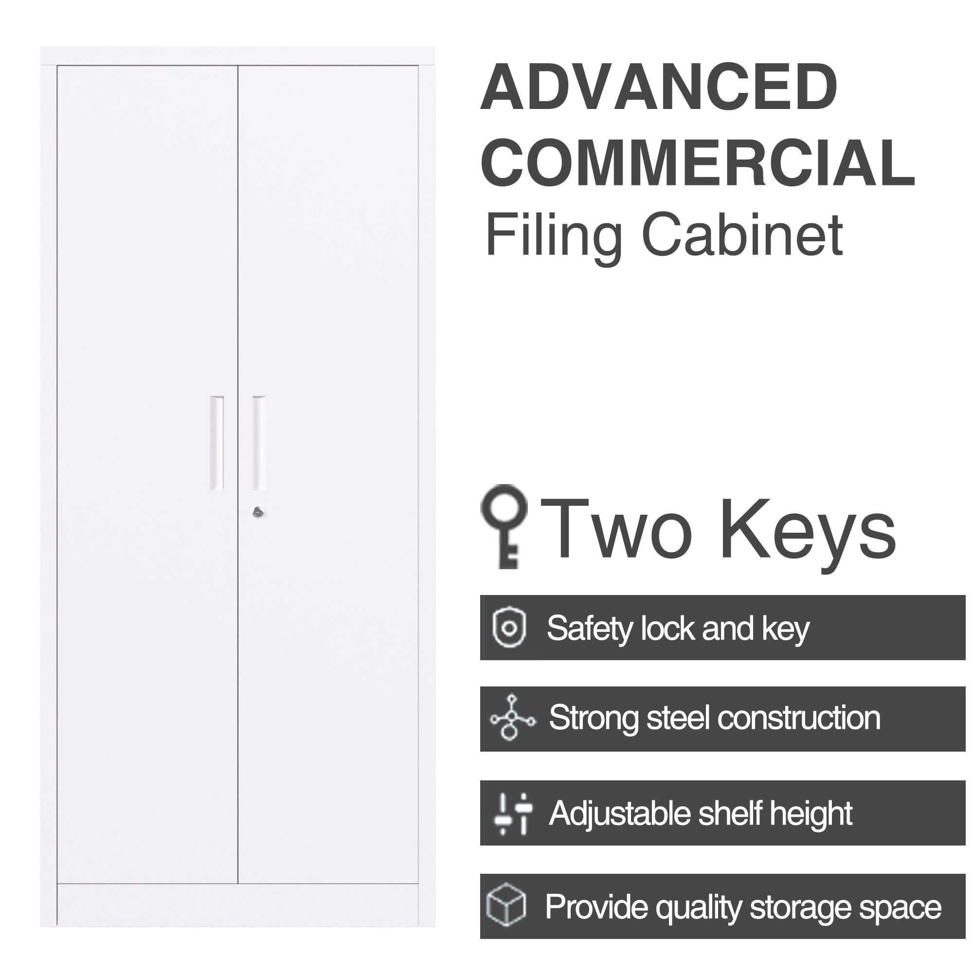 Large Storage Cabinet with Recessed Handle