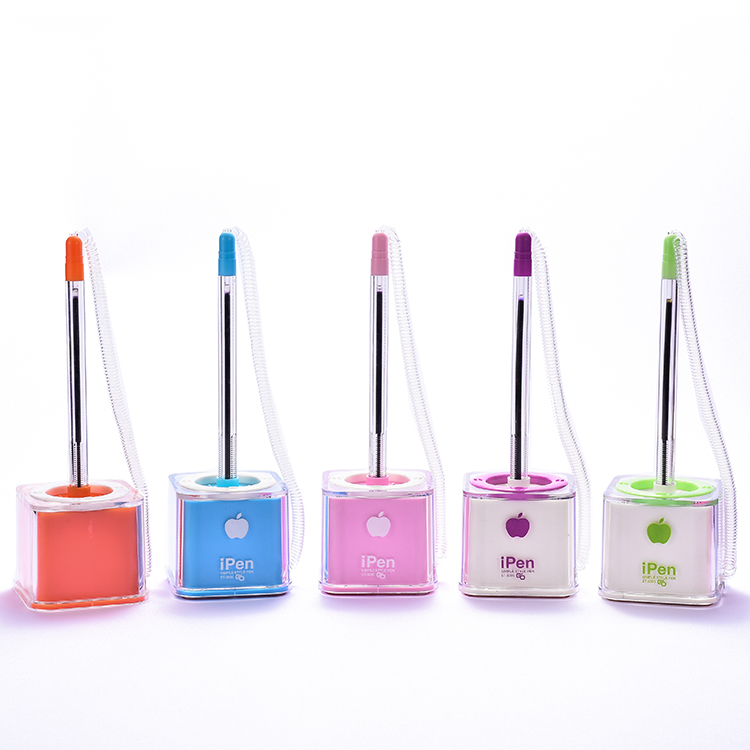 High Quality Stationery Ballpoint Pen with Stand 0.7mm Refillable Desk Stand Pen with Simple Design