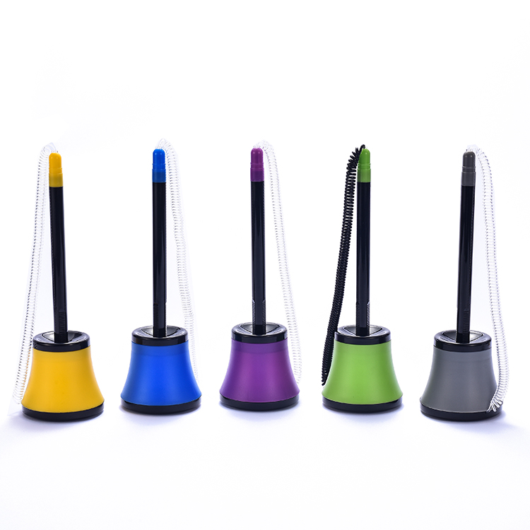 Simple Style Ball Point Pen on Stand 0.7mm 1.0mm Refillable Plastic Stand Pen with Custom LOGO