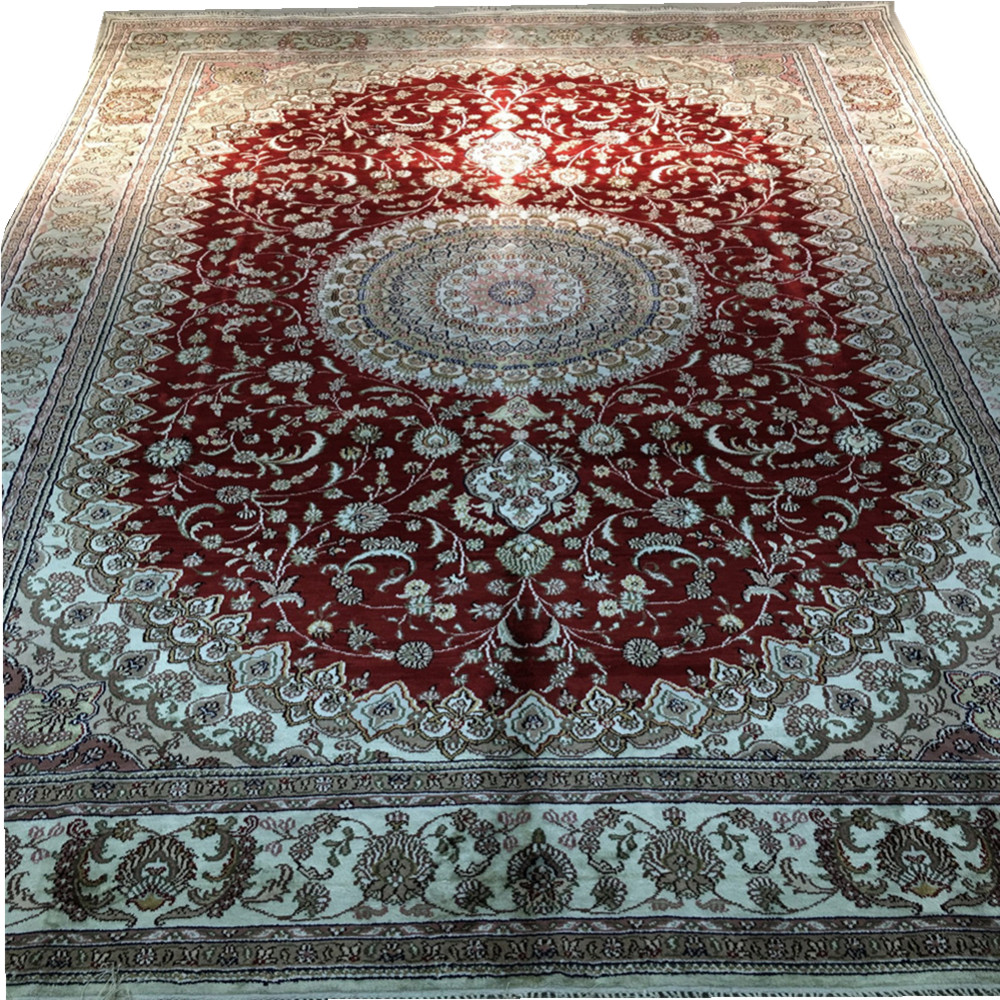 Persian splendor new design red color 6x9ft hand knotted silk villa living room carpet