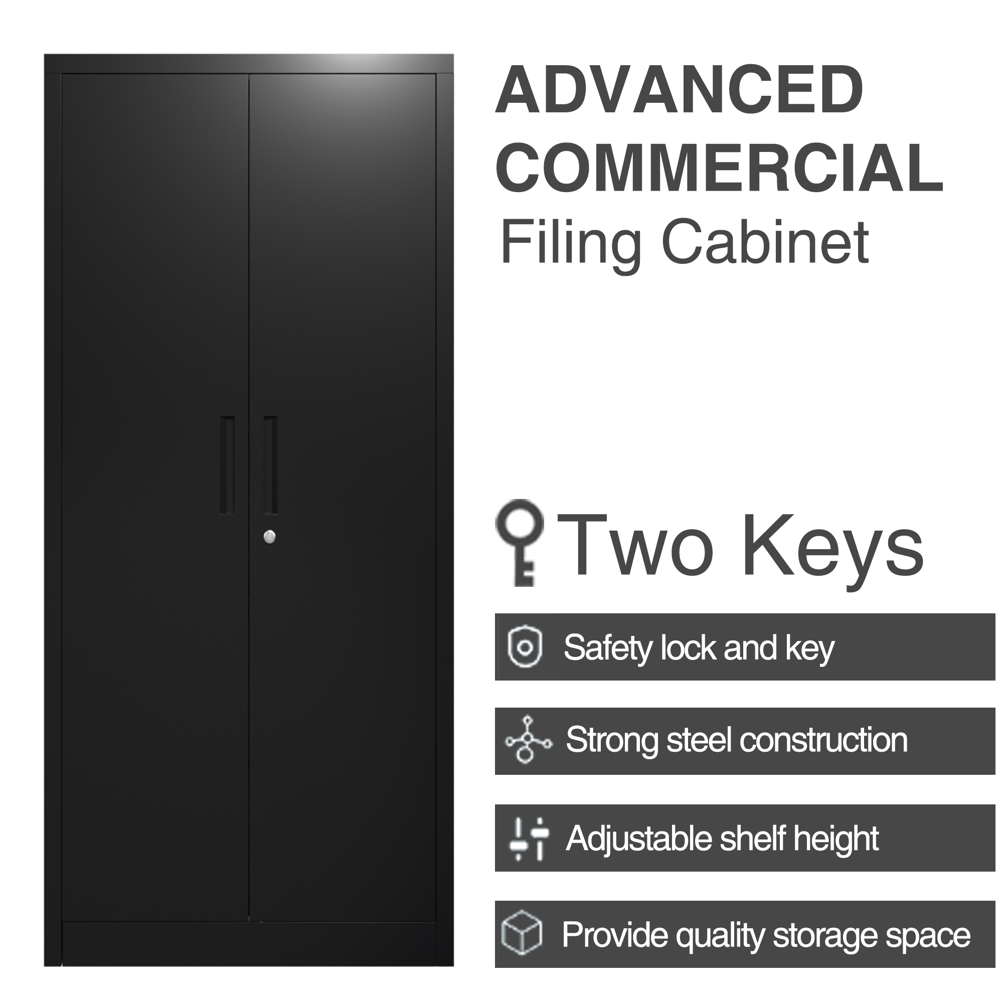 Large Storage Cabinet with Recessed Handle