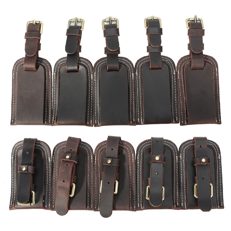 Wholesale Corporate Business Gift Travel High Quality Luxury Real Genuine Leather Luggage Cruise Tag