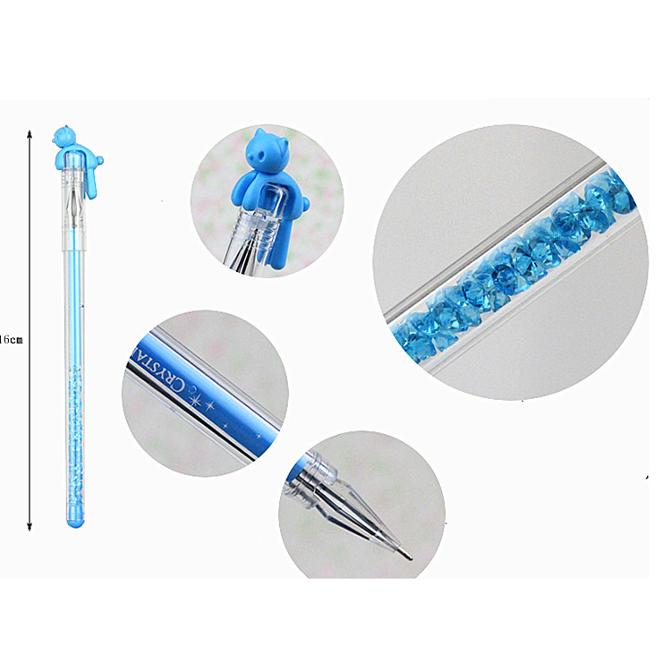 Factory direct supply cute cat pen kawaii cover diamond nib gel ink pen