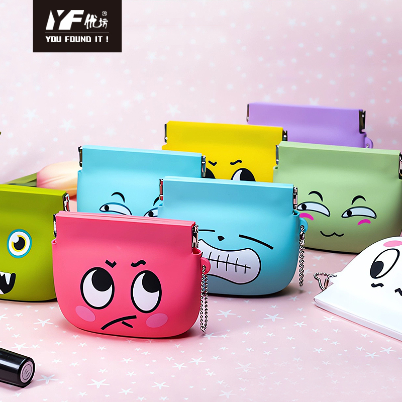 Shrapnel mouth gold silicone coin purse bag mini soft surface buckle female coin purse silicone bag