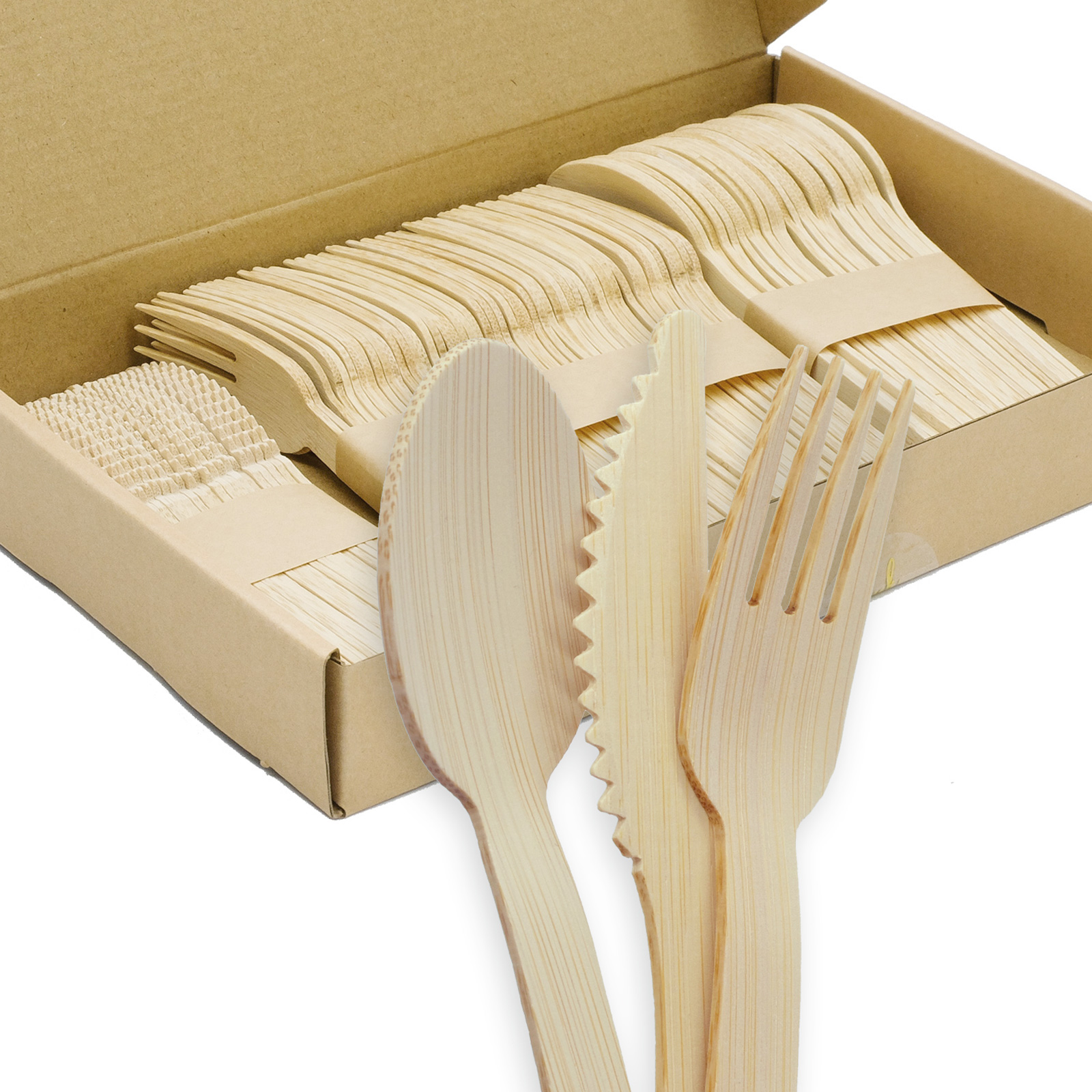 Disposable bamboo cutlery