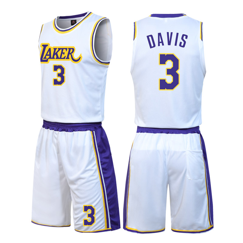 NBA Jersey Lakers 3 Davis basketball suit