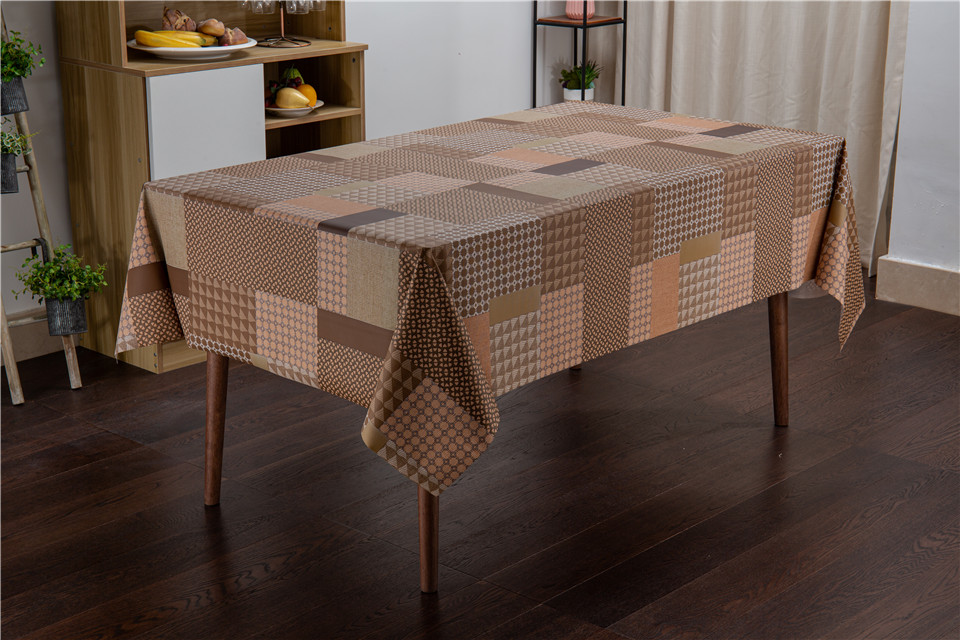 Custom cheap rectangular square printed pvc table cover cloth for rectangular tables