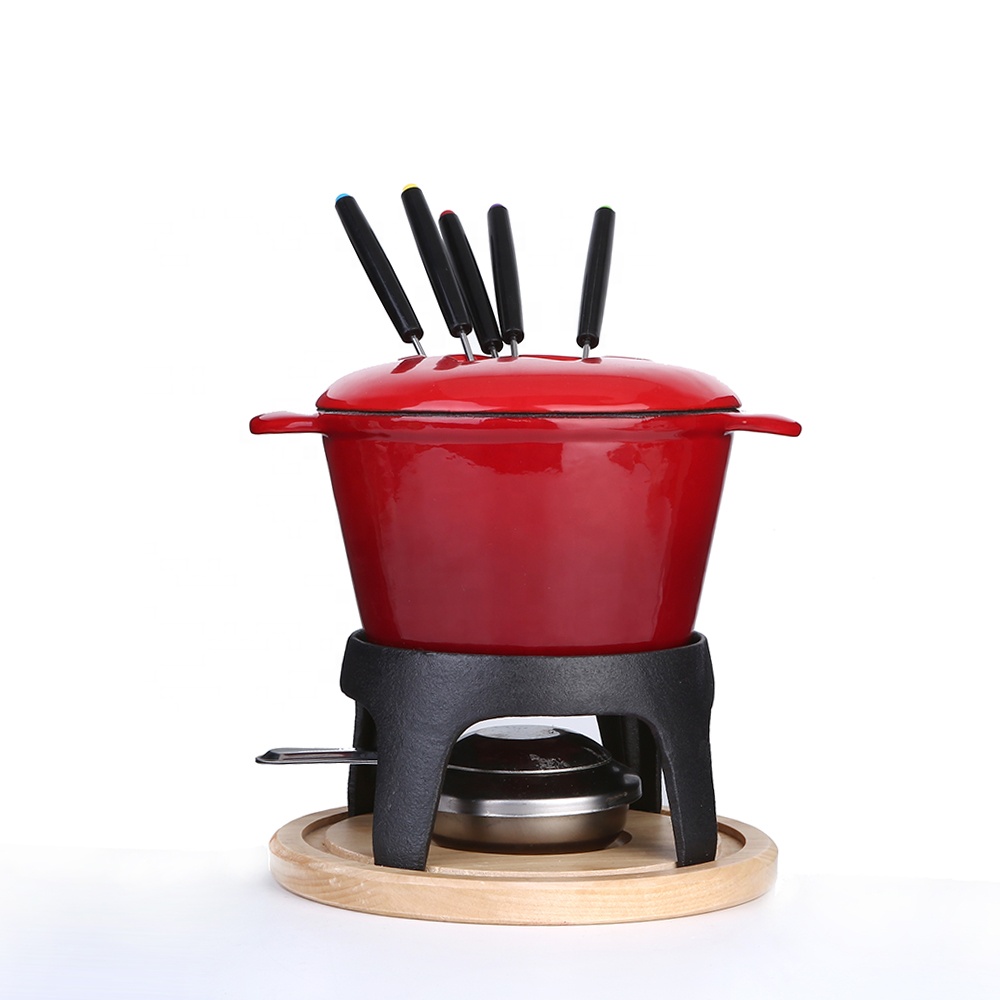 Cast iron fondue set