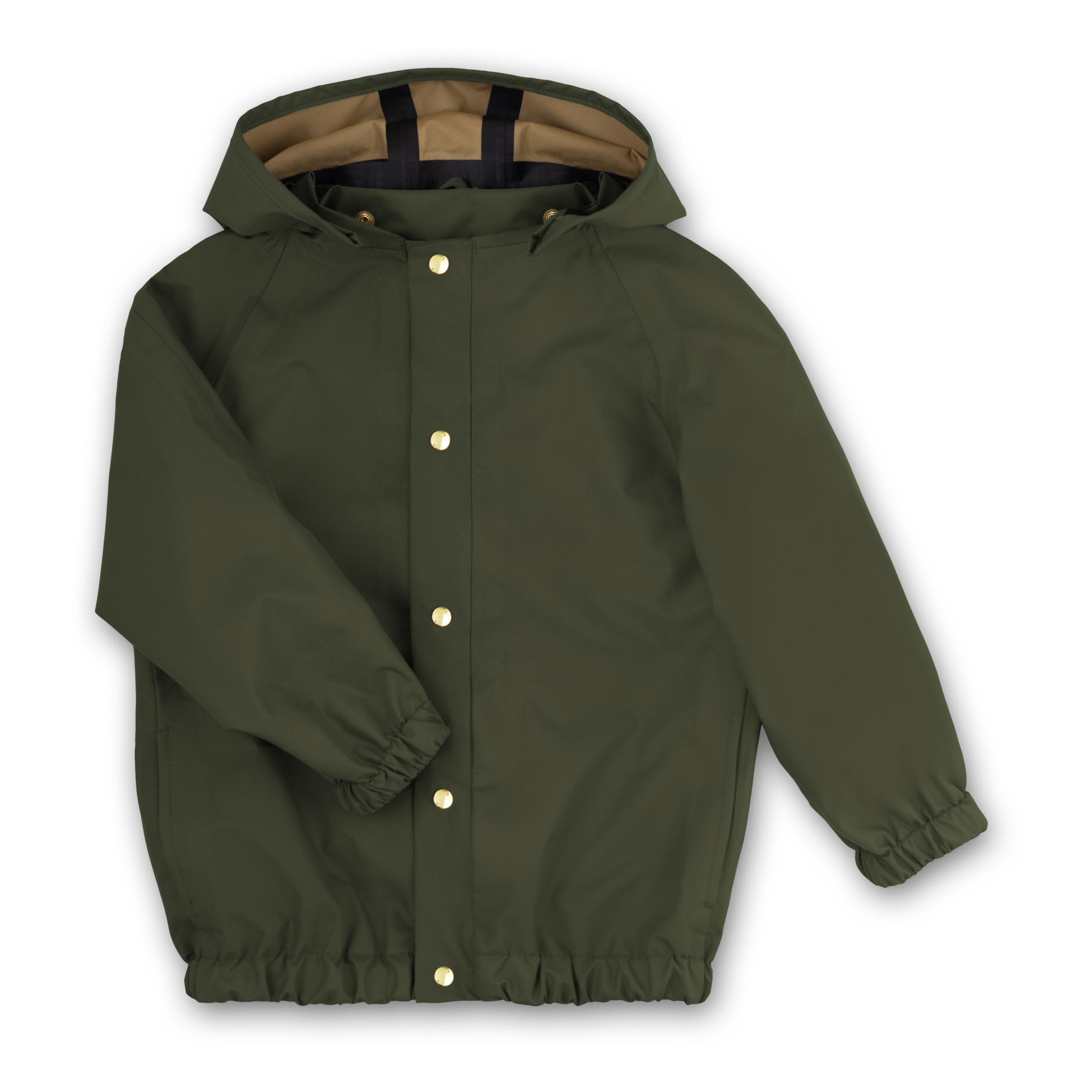 Recycled Polyester Kids Rain Coat Dark green